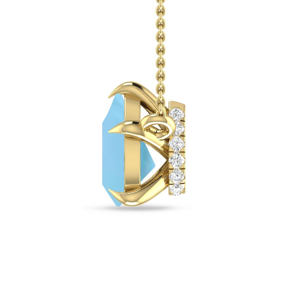 Yellow Gold - Blue Topaz