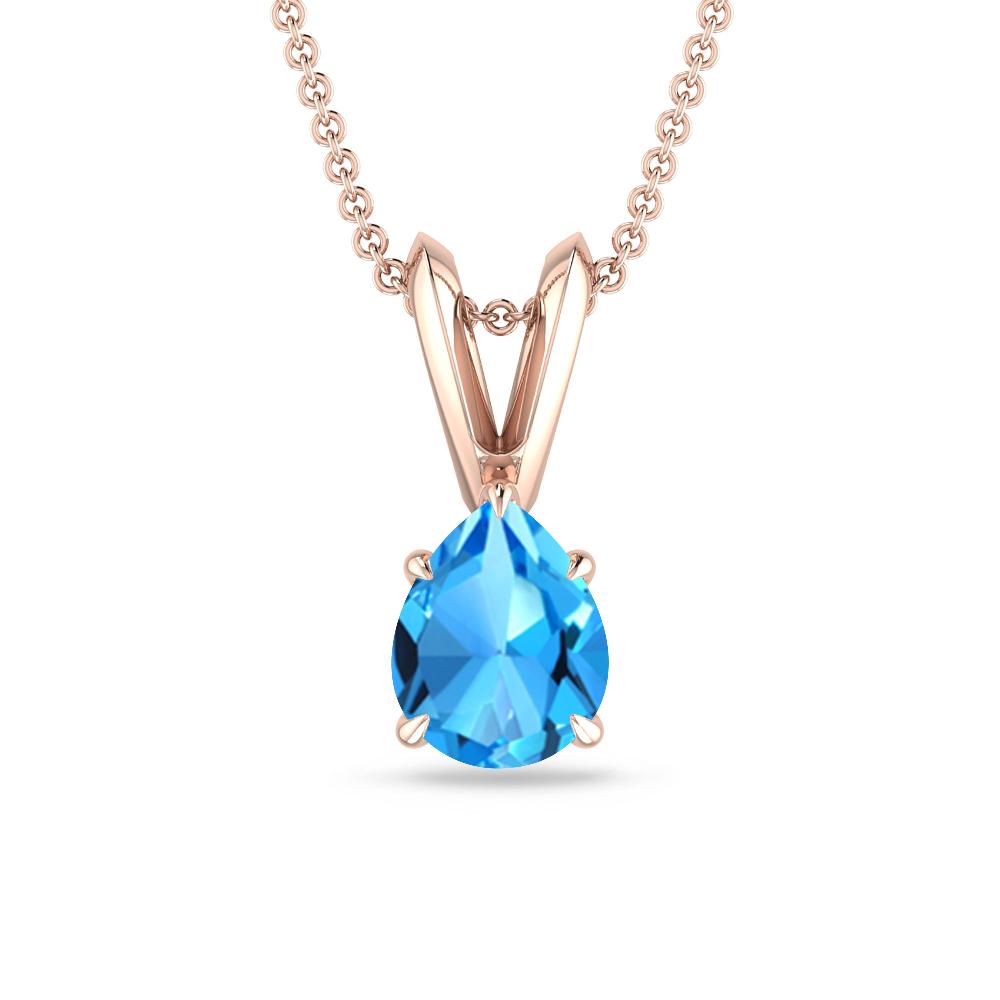 Rose Gold - Blue Topaz