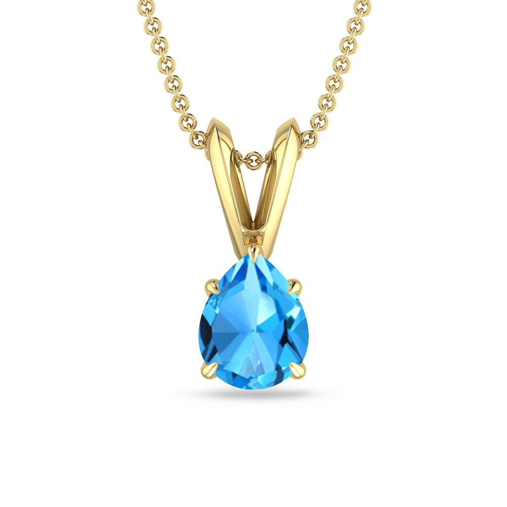 Yellow Gold - Blue Topaz