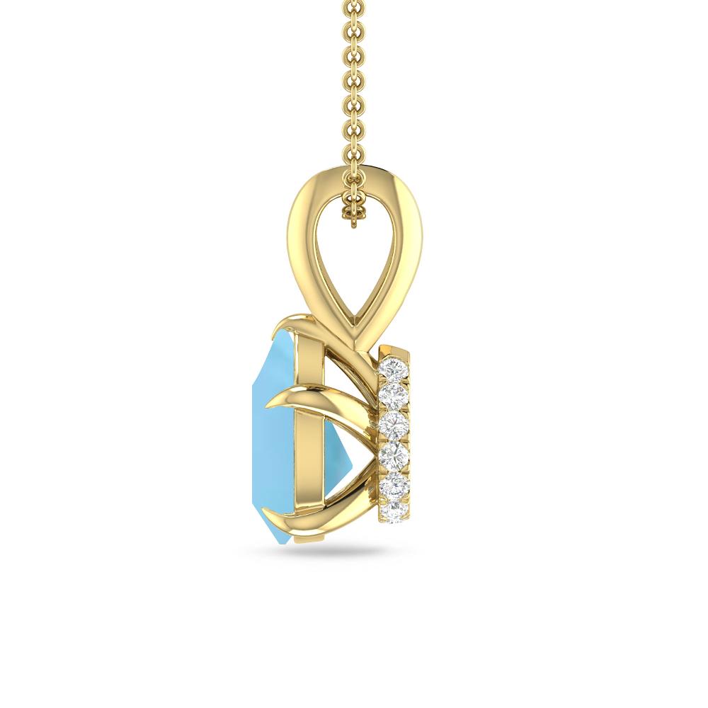 Yellow Gold - Blue Topaz