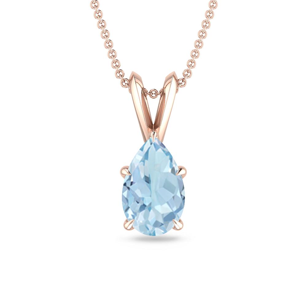Rose Gold - Aquamarine