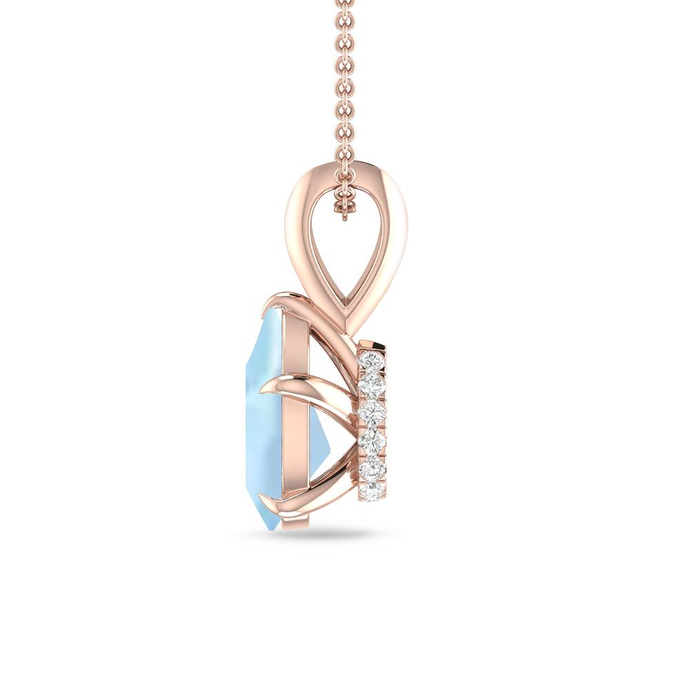 Rose Gold - Aquamarine