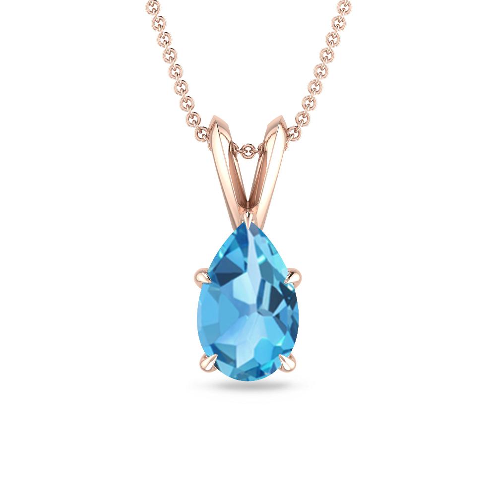 Rose Gold - Blue Topaz
