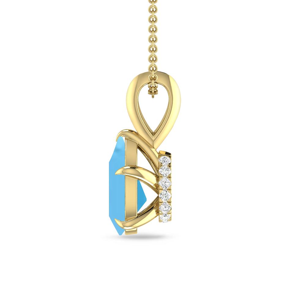 Yellow Gold - Blue Topaz