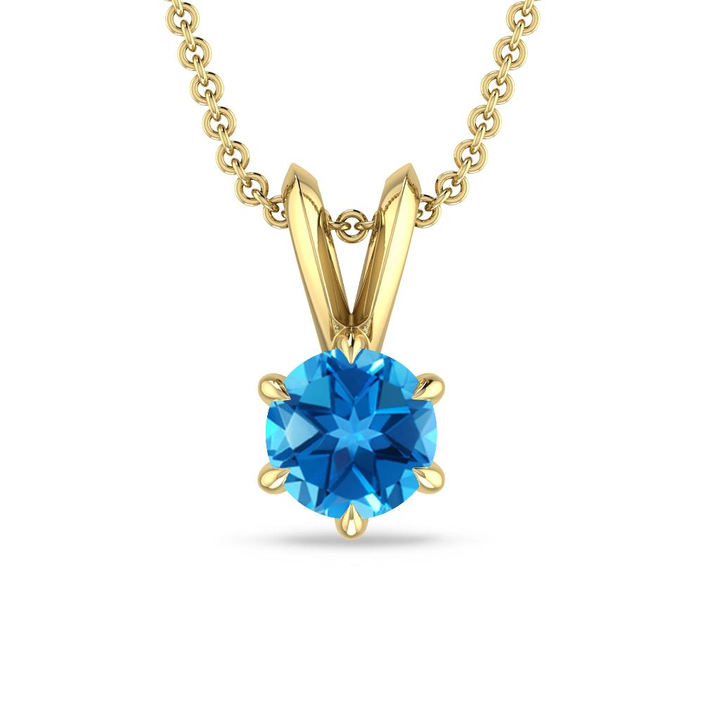 Yellow Gold - Blue Topaz