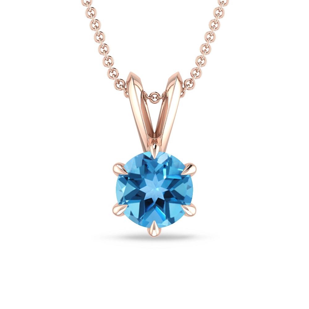 Rose Gold - Blue Topaz