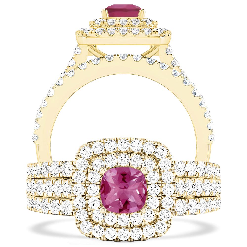 Yellow Gold - Pink Tourmaline
