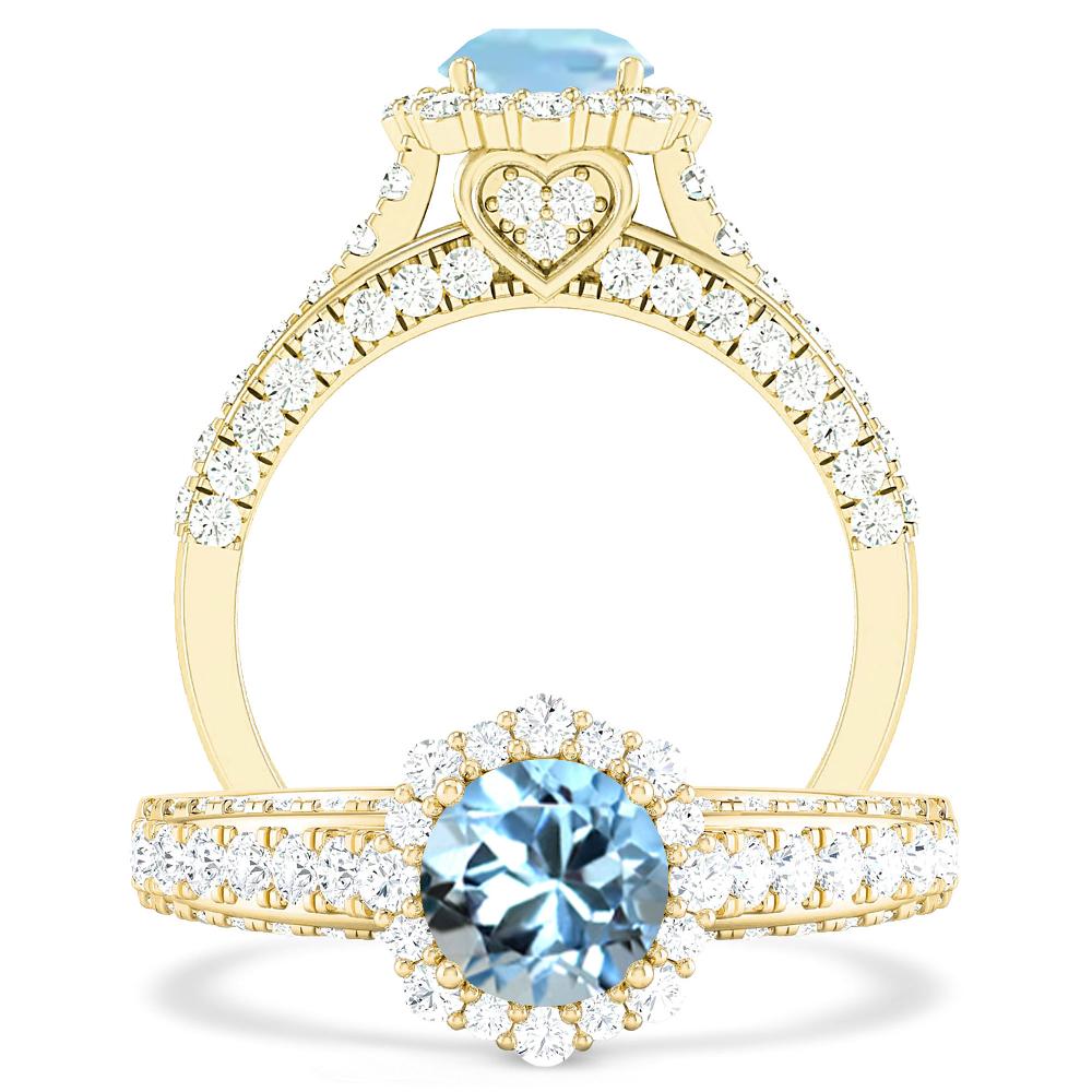 Yellow Gold - Aquamarine
