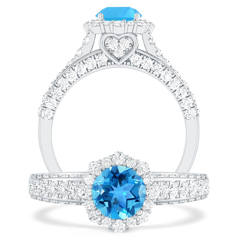 White Gold - Blue Topaz