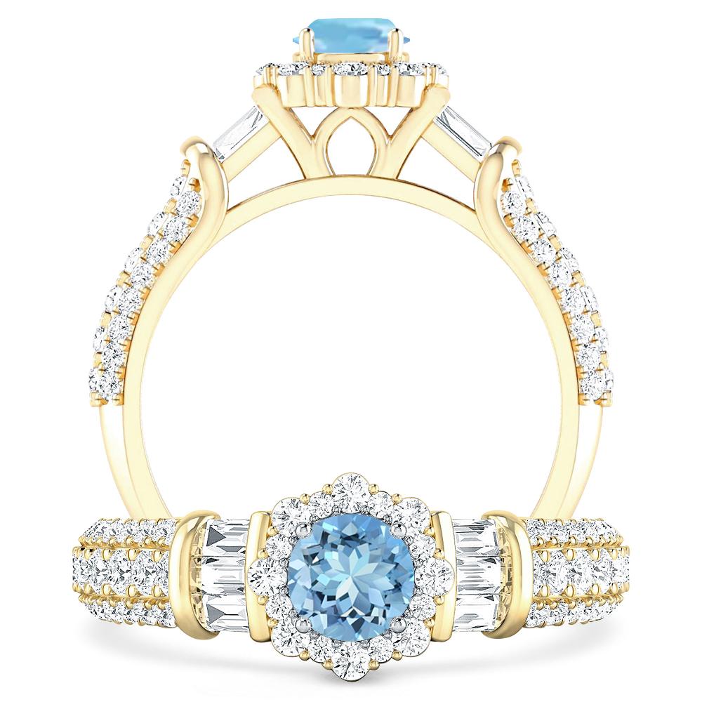 Yellow Gold - Aquamarine