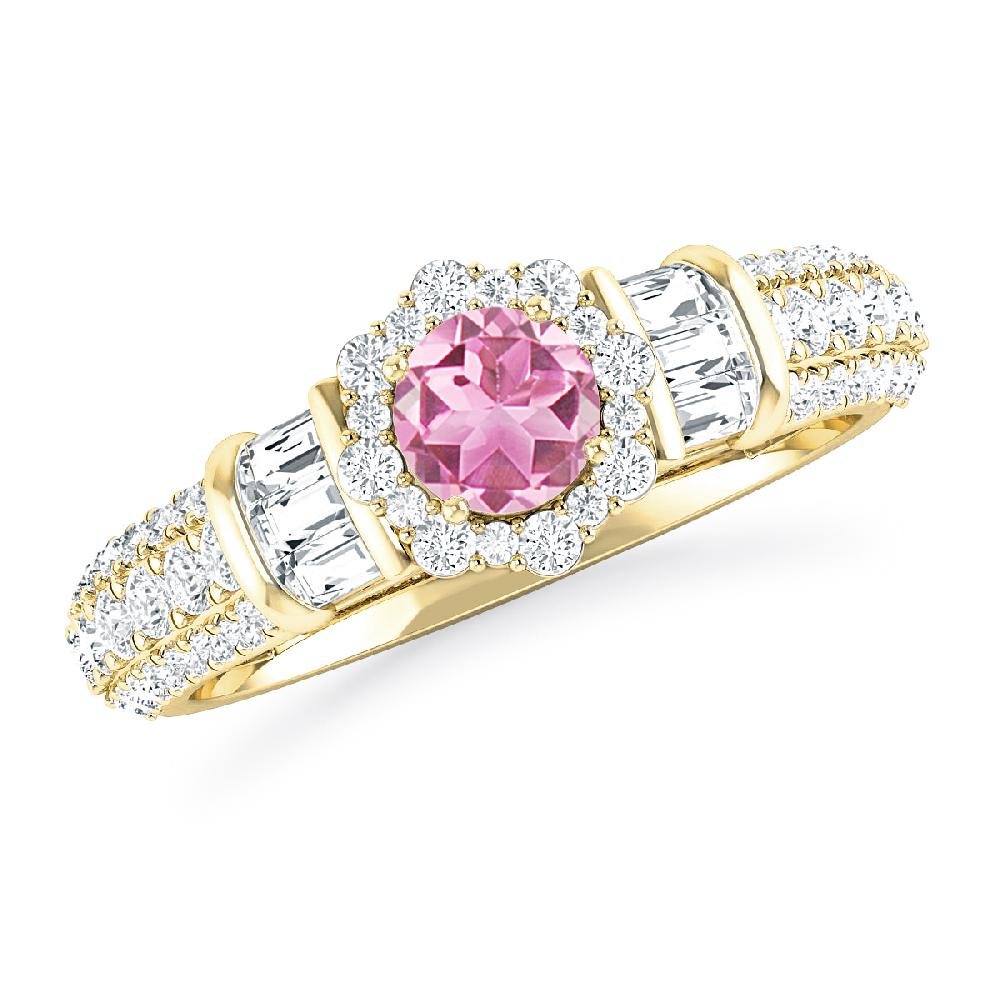 Yellow Gold - Pink Tourmaline