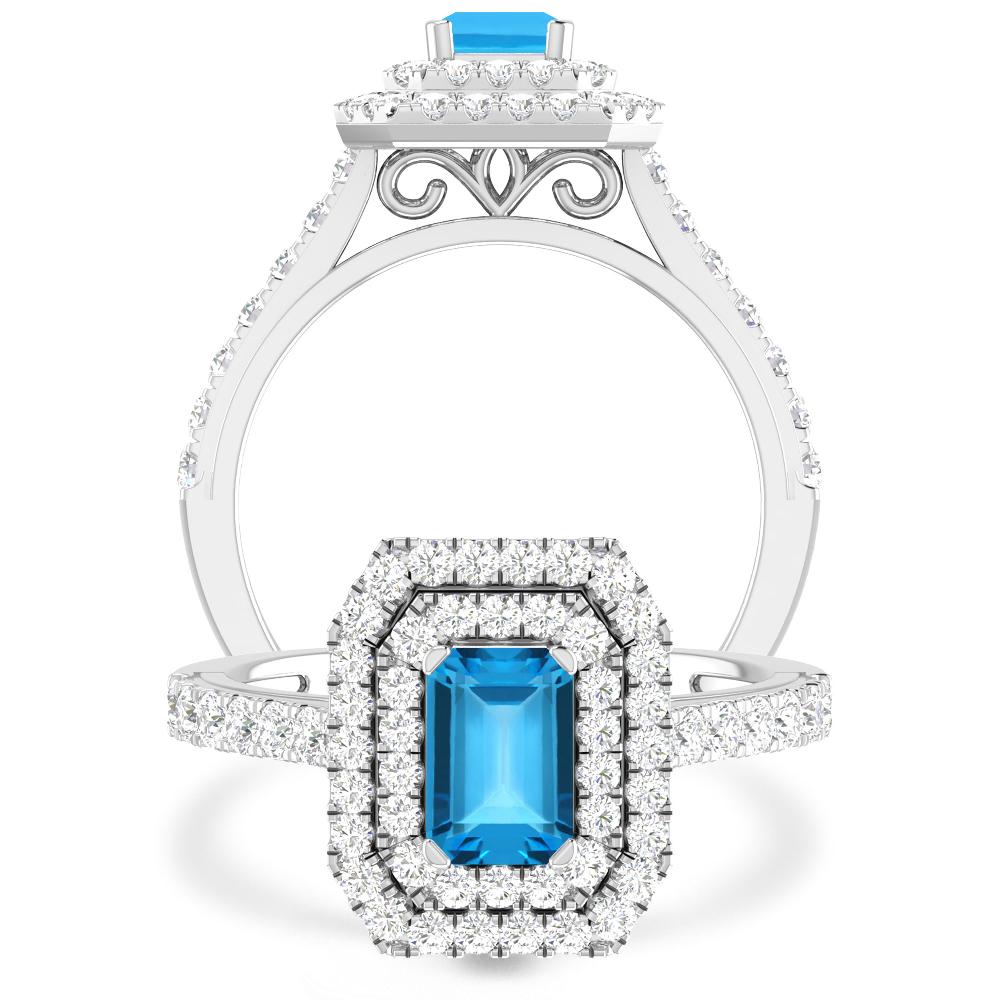 White Gold - Blue Topaz