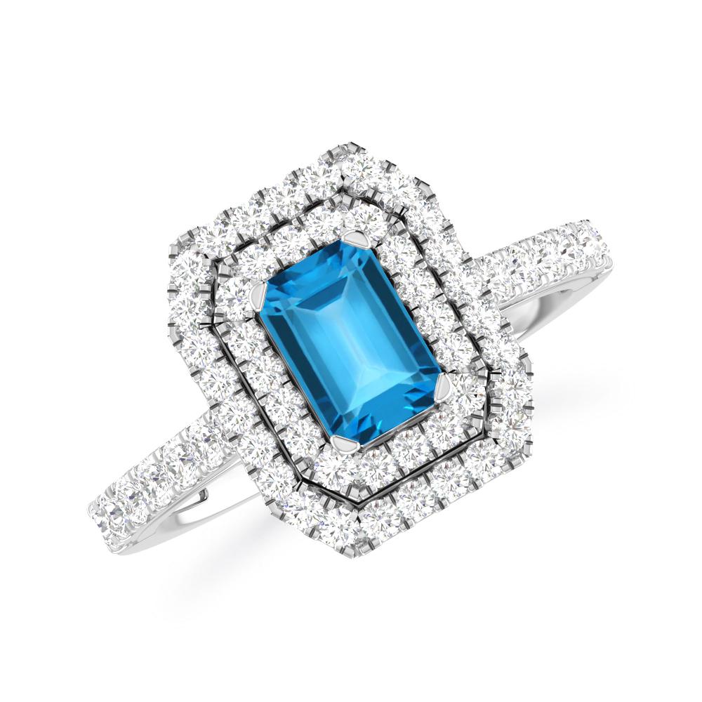 White Gold - Blue Topaz