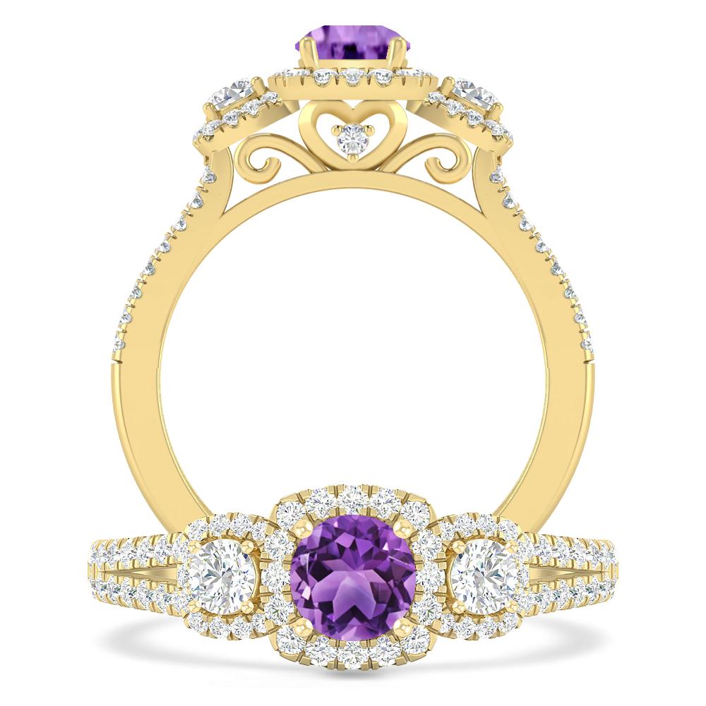 Yellow Gold - Amethyst