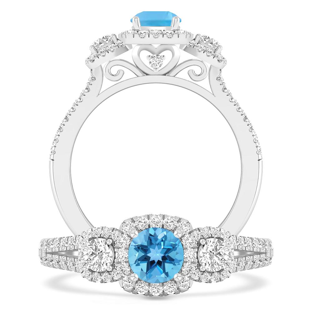 White Gold - Blue Topaz
