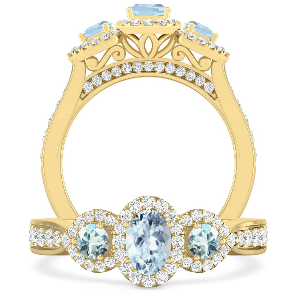Yellow Gold - Aquamarine