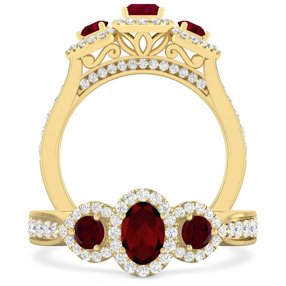 Yellow Gold - Garnet