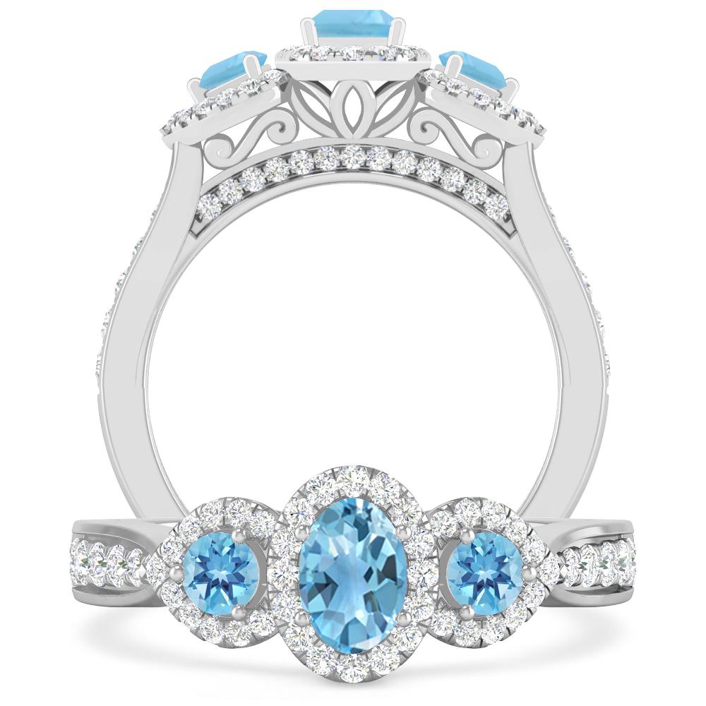 White Gold - Blue Topaz