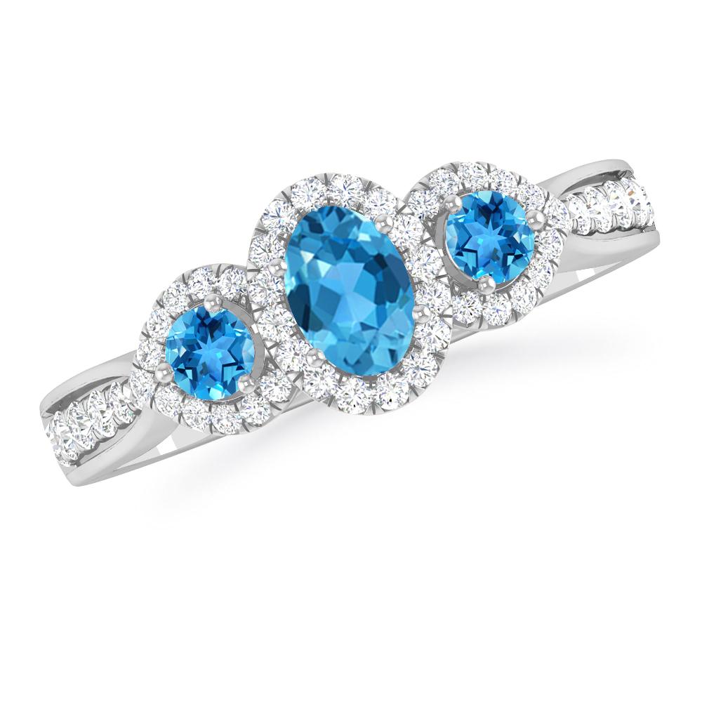 White Gold - Blue Topaz