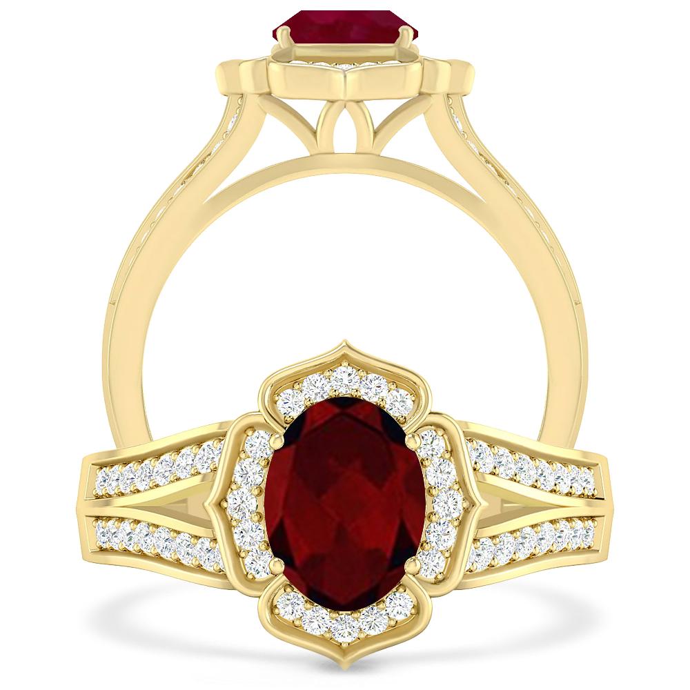 Yellow Gold - Garnet