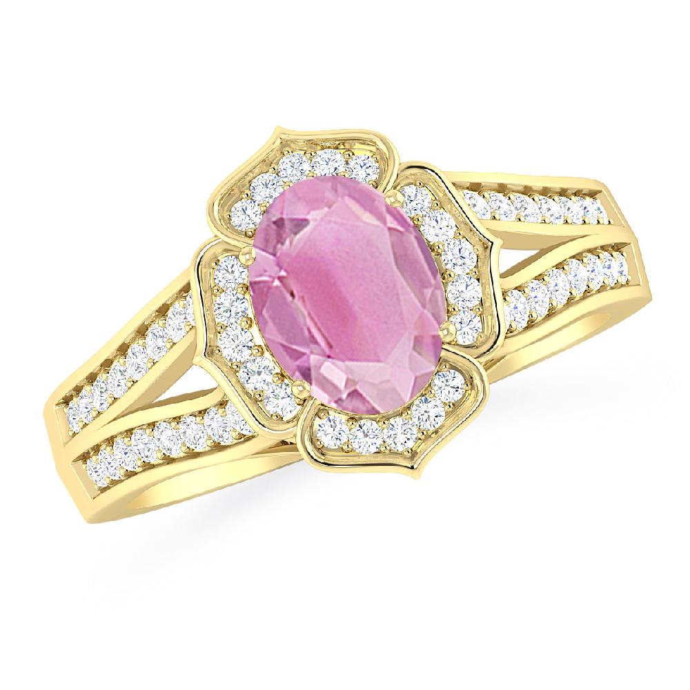 Yellow Gold - Pink Tourmaline