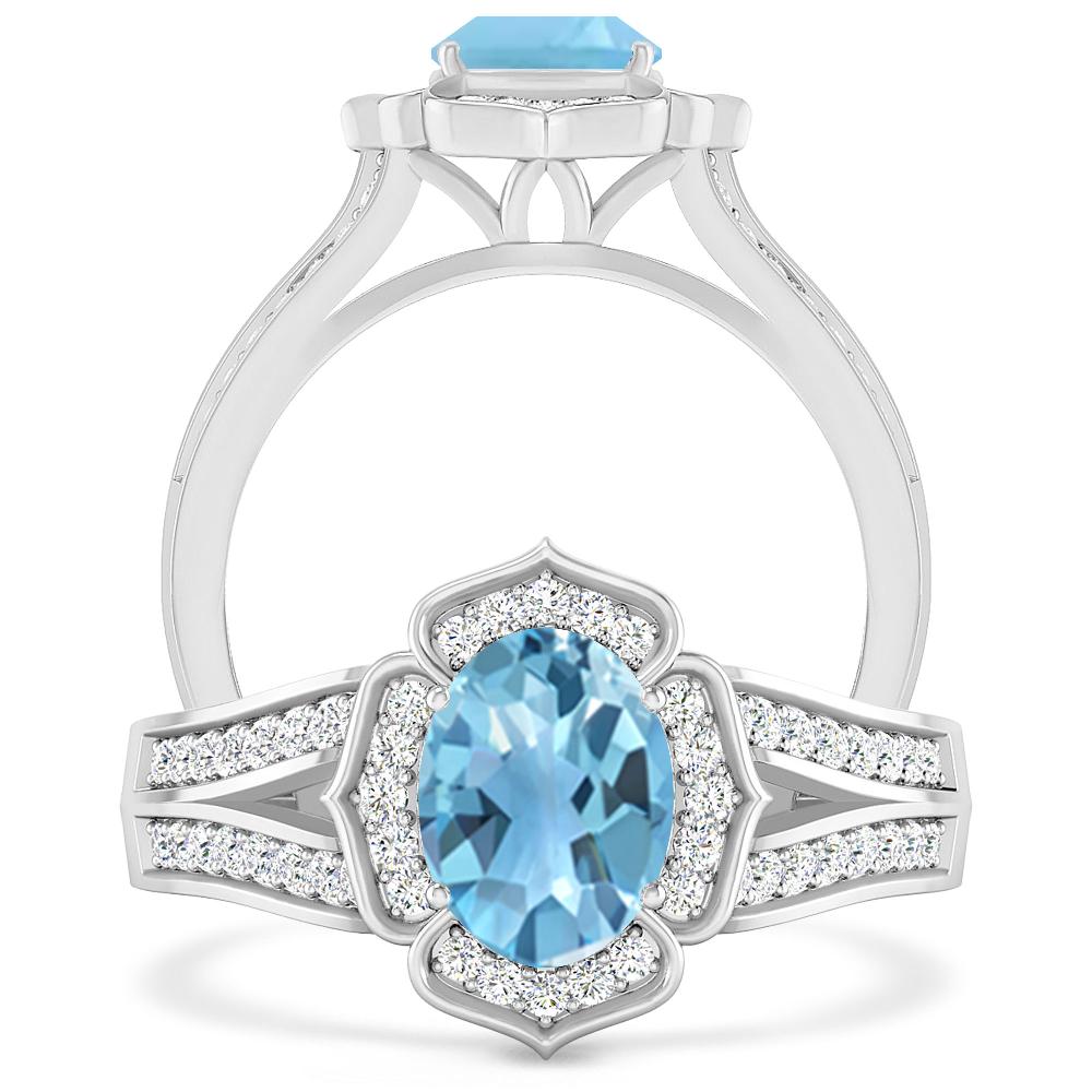 White Gold - Blue Topaz