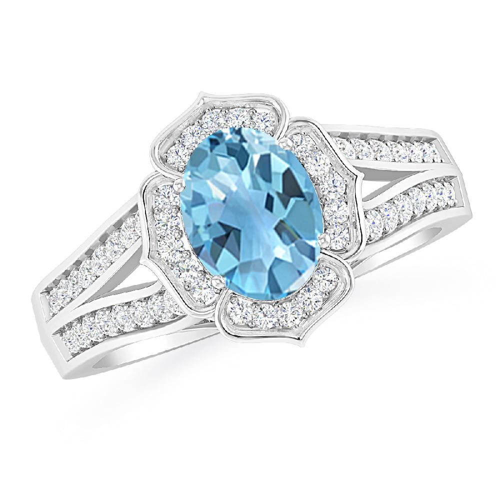 White Gold - Blue Topaz
