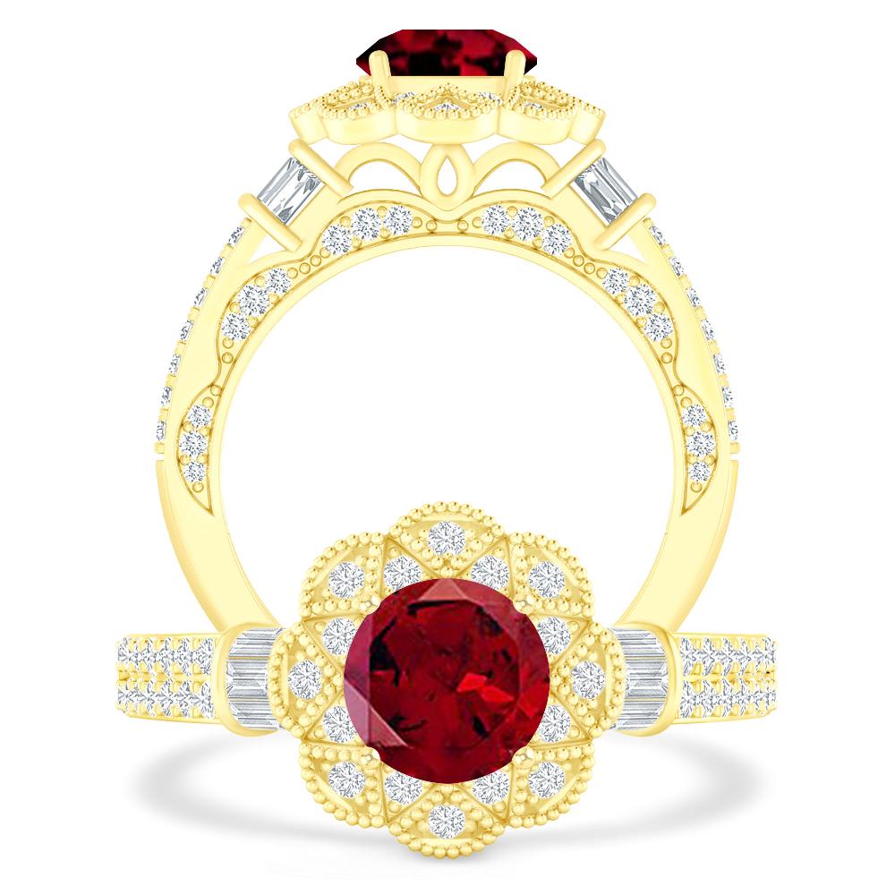Yellow Gold - Garnet