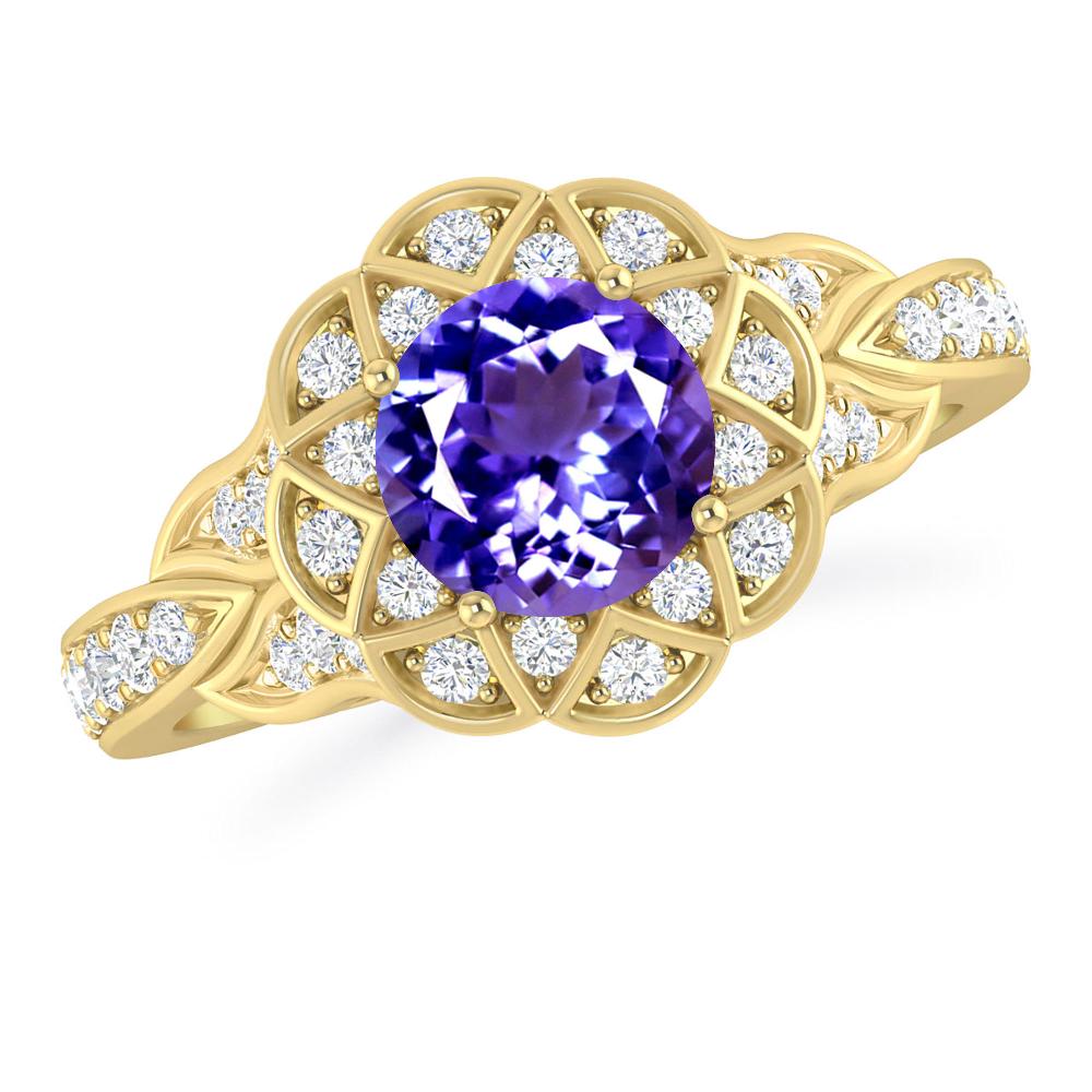 Yellow Gold - Tanzanite