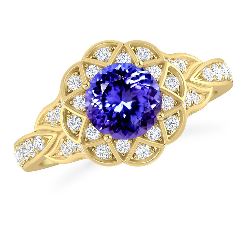 Yellow Gold - Tanzanite