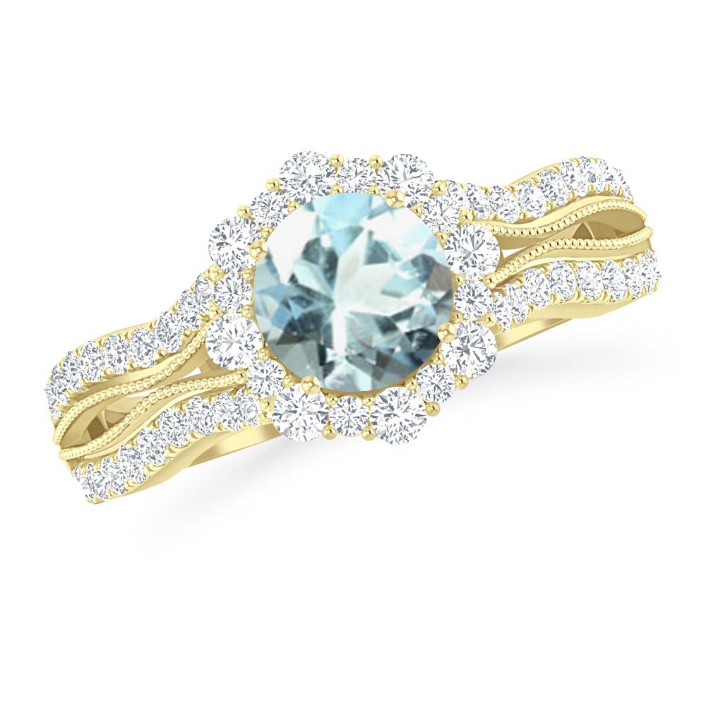 Yellow Gold - Aquamarine
