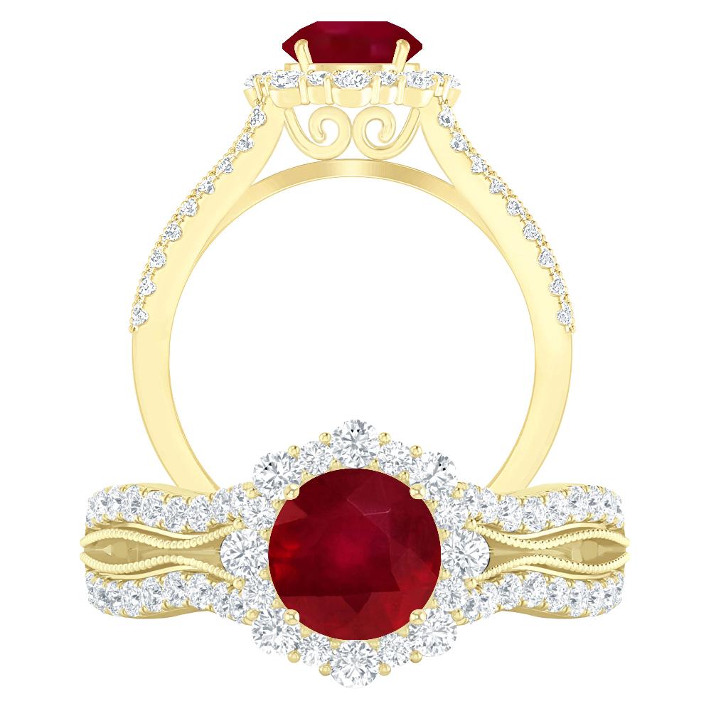 Yellow Gold - Ruby