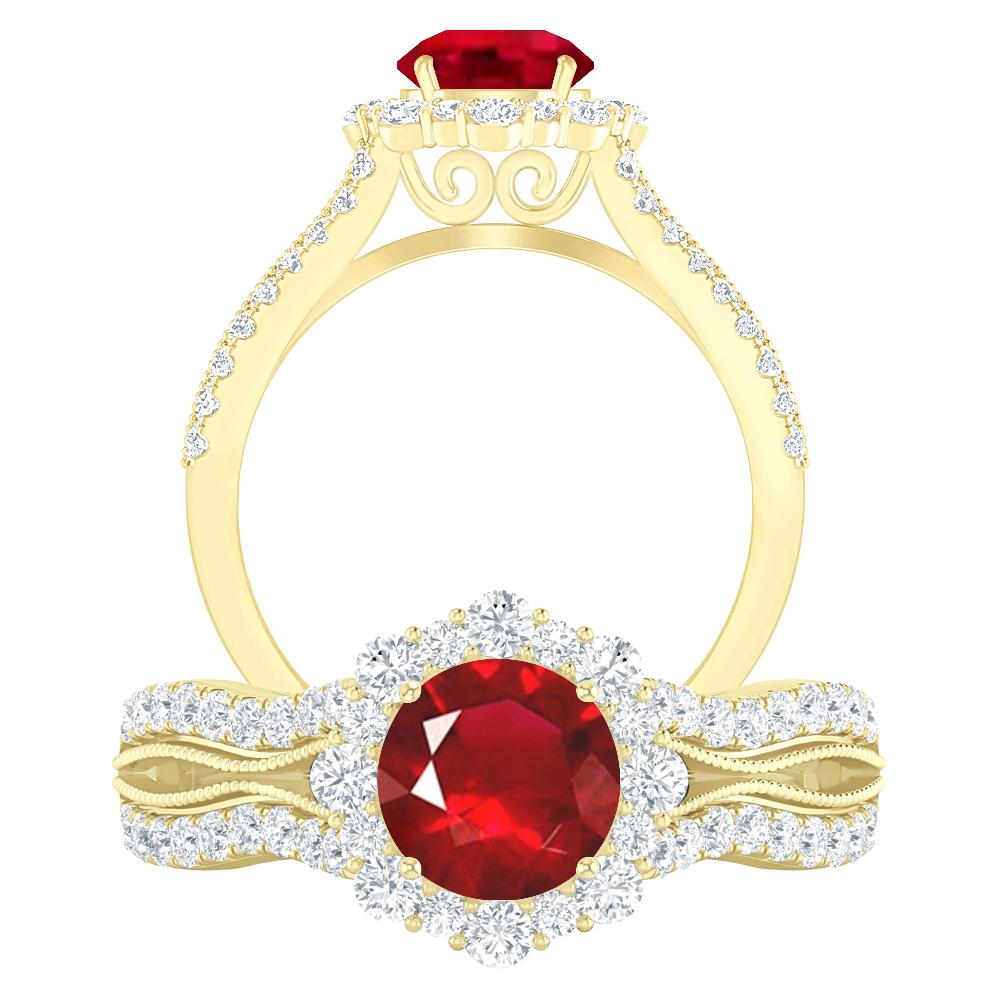 Yellow Gold - Ruby