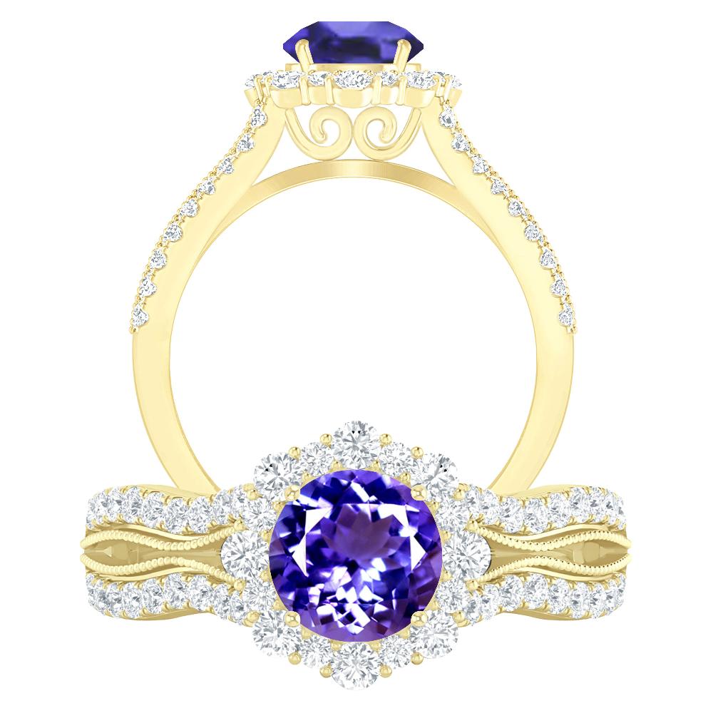 Yellow Gold - Tanzanite