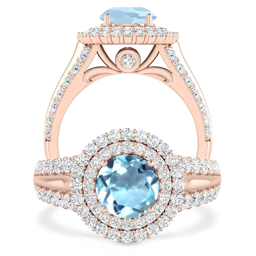 Rose Gold - Aquamarine