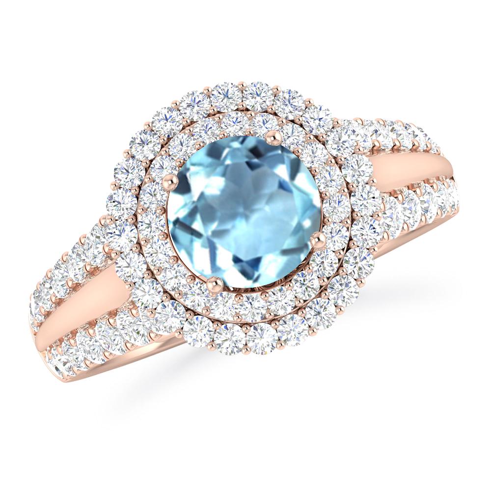 Rose Gold - Aquamarine