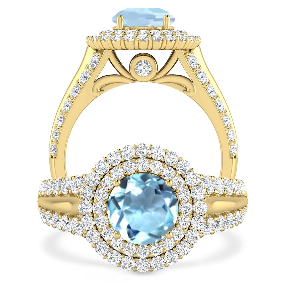 Yellow Gold - Aquamarine