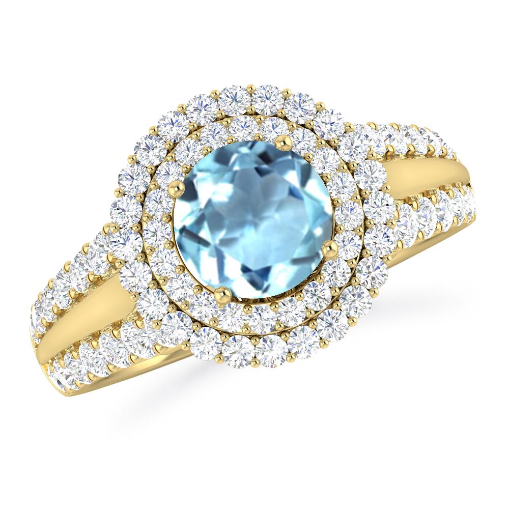 Yellow Gold - Aquamarine