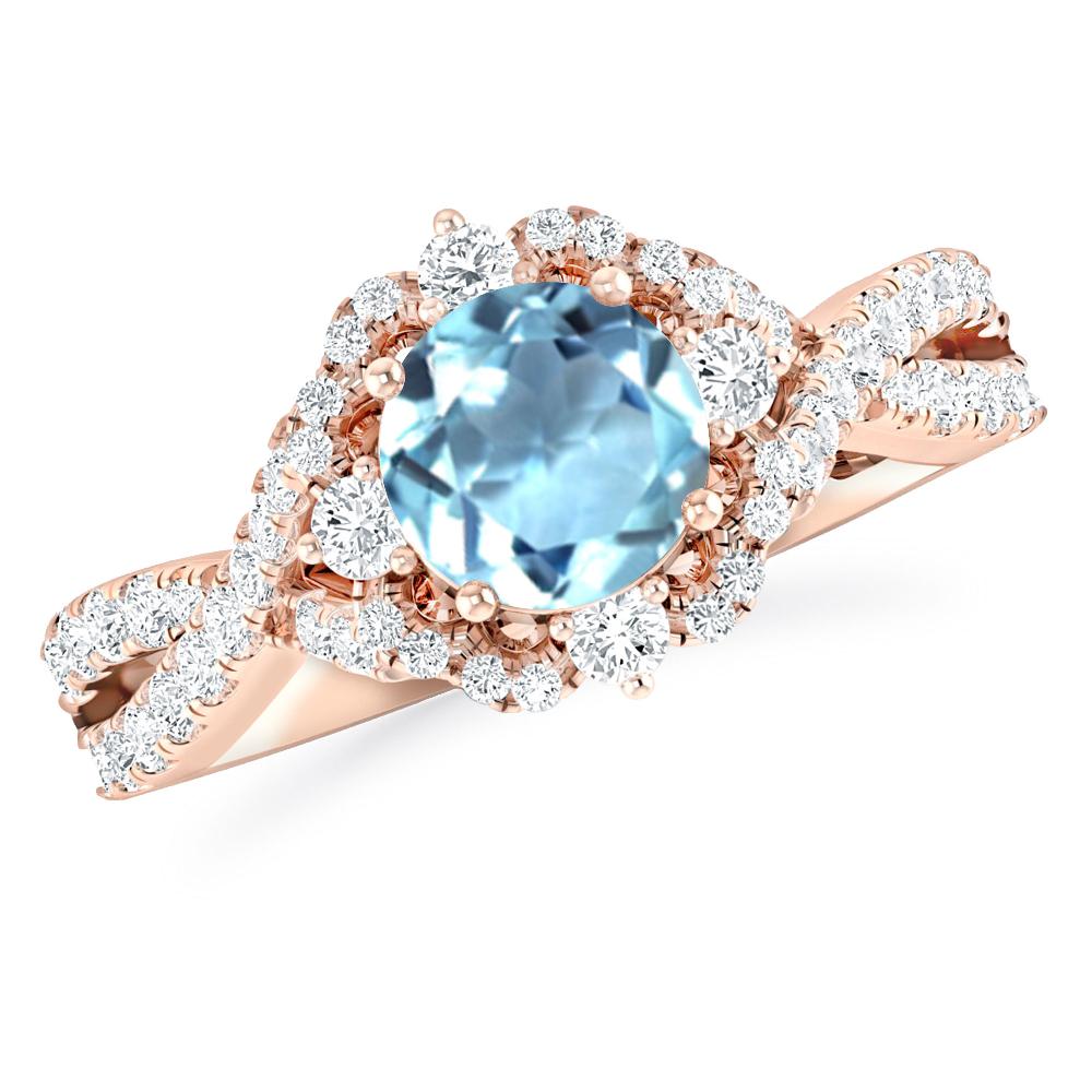 Rose Gold - Aquamarine
