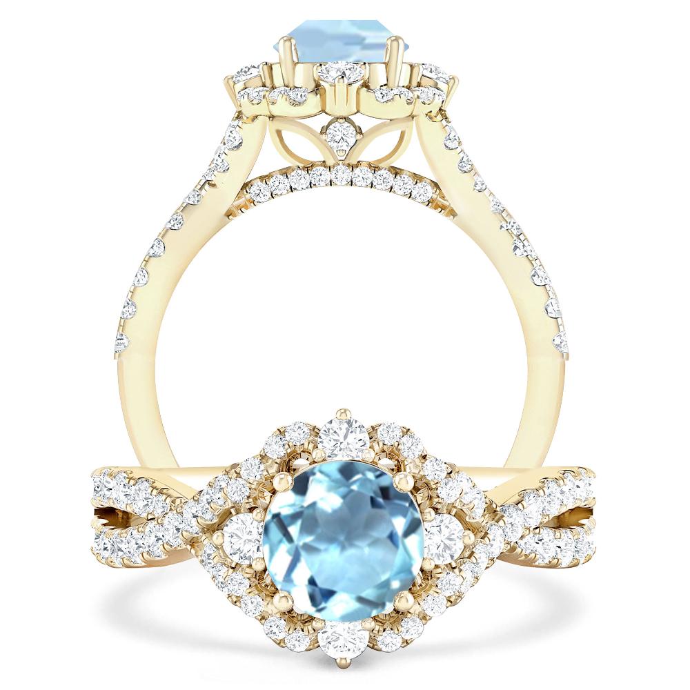 Yellow Gold - Aquamarine