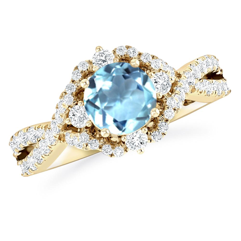 Yellow Gold - Aquamarine