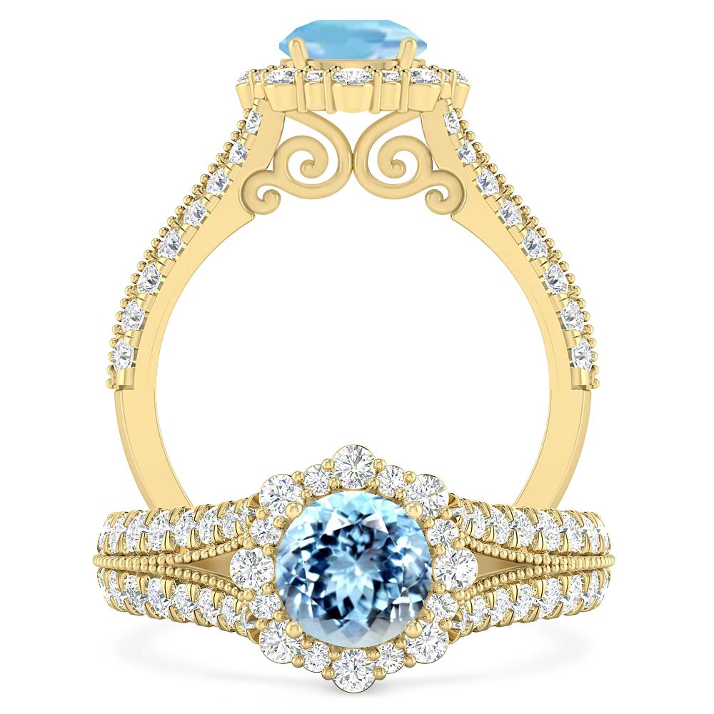 Yellow Gold - Aquamarine