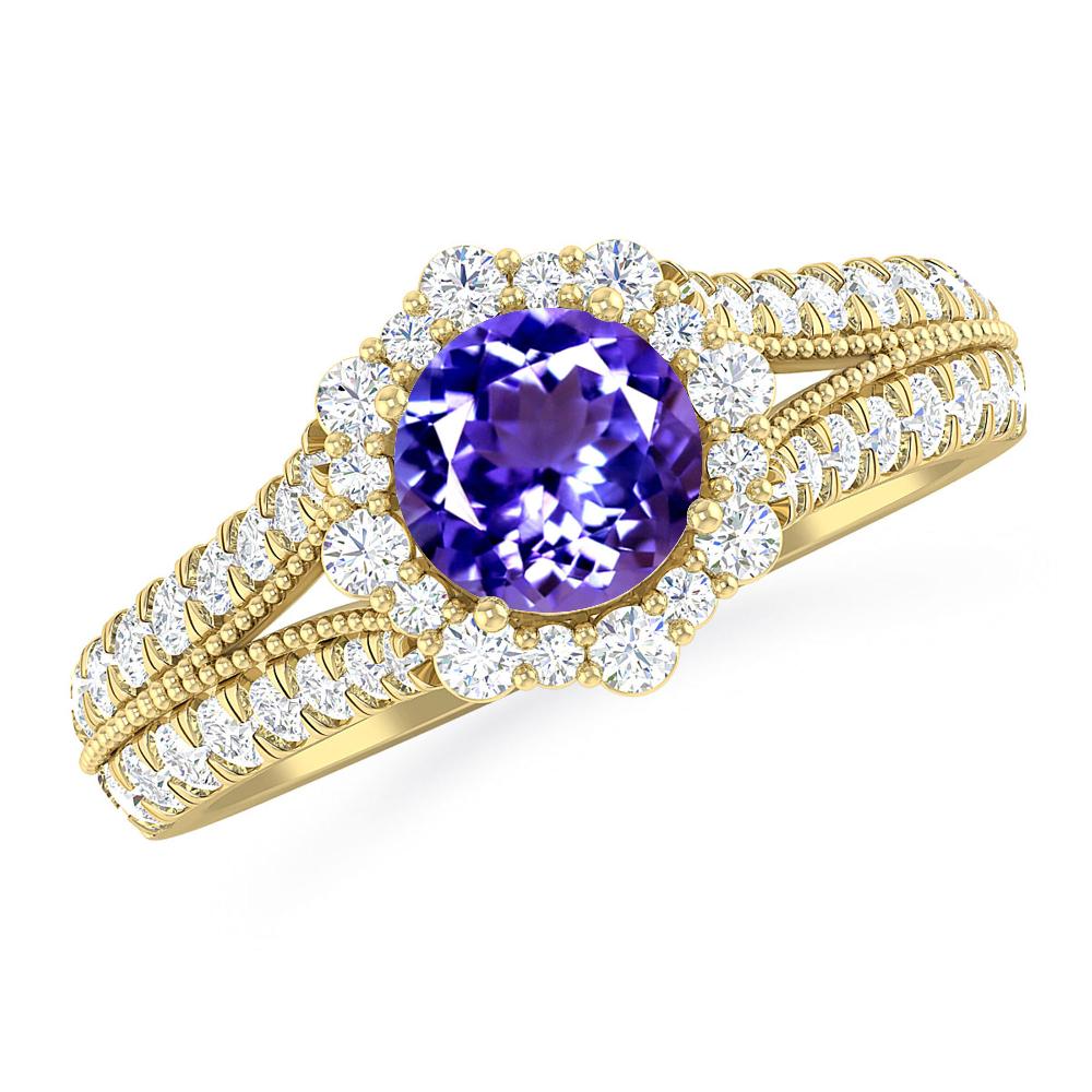 Yellow Gold - Tanzanite