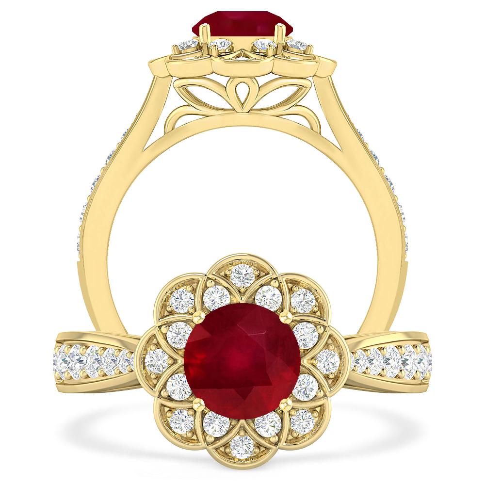 Yellow Gold - Ruby