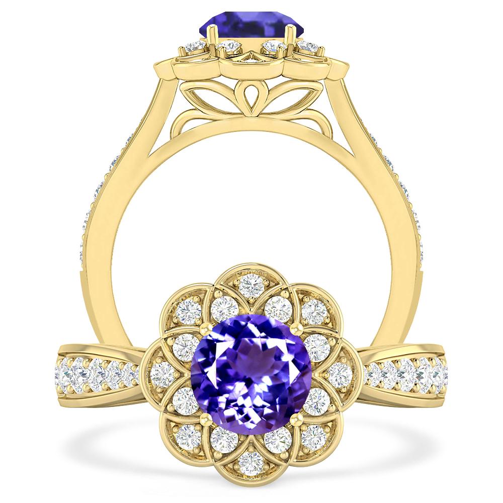 Yellow Gold - Tanzanite