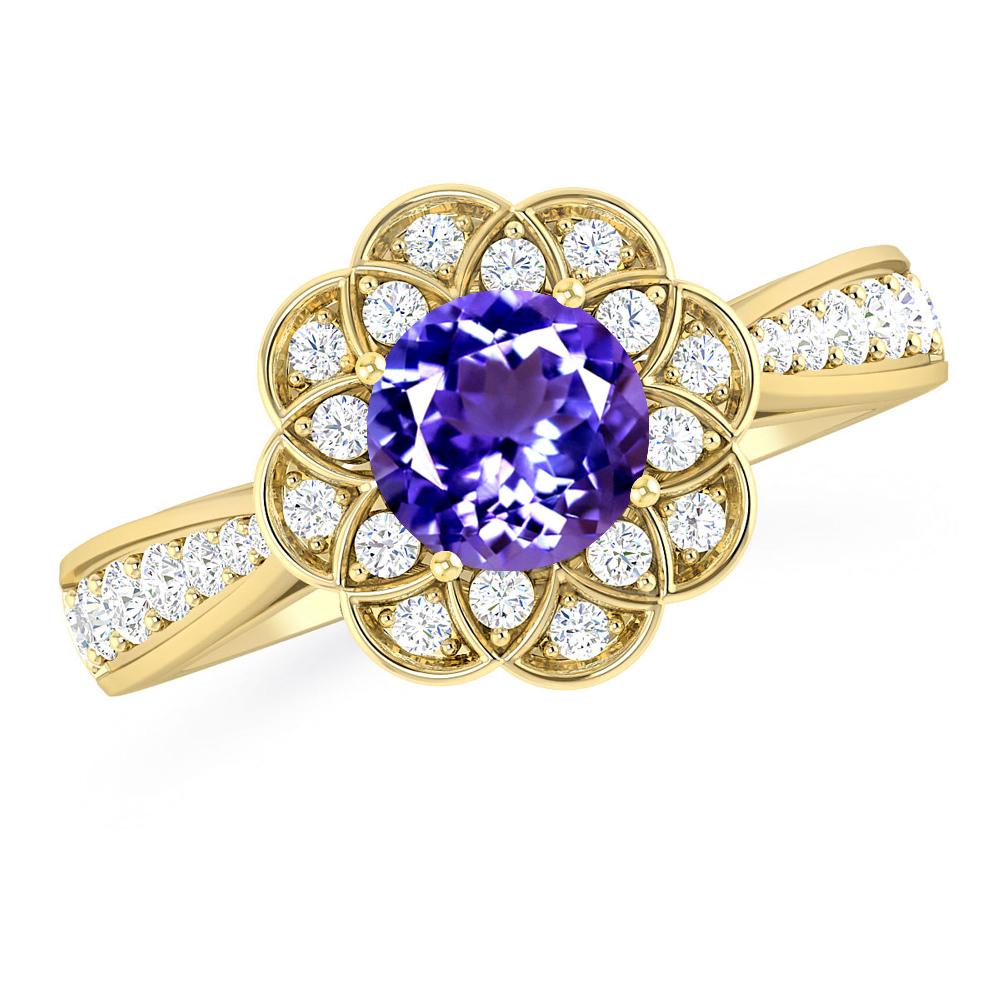 Yellow Gold - Tanzanite