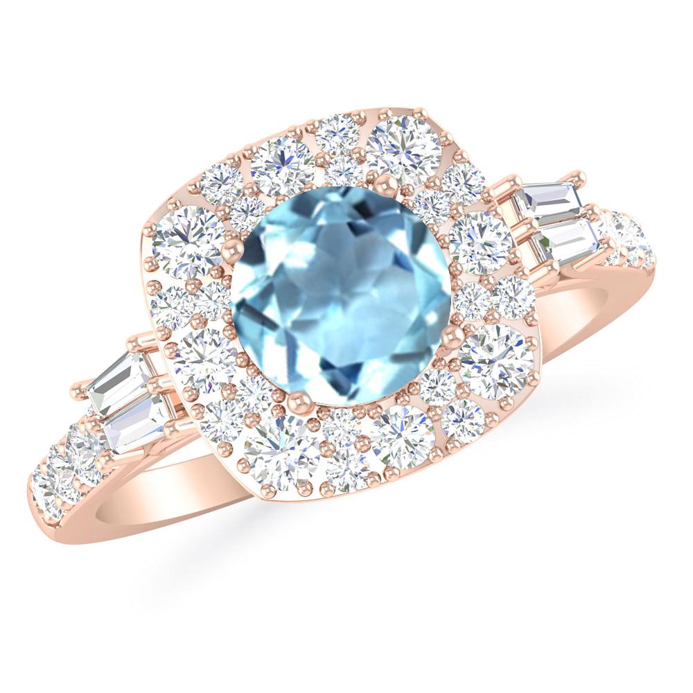 Rose Gold - Aquamarine