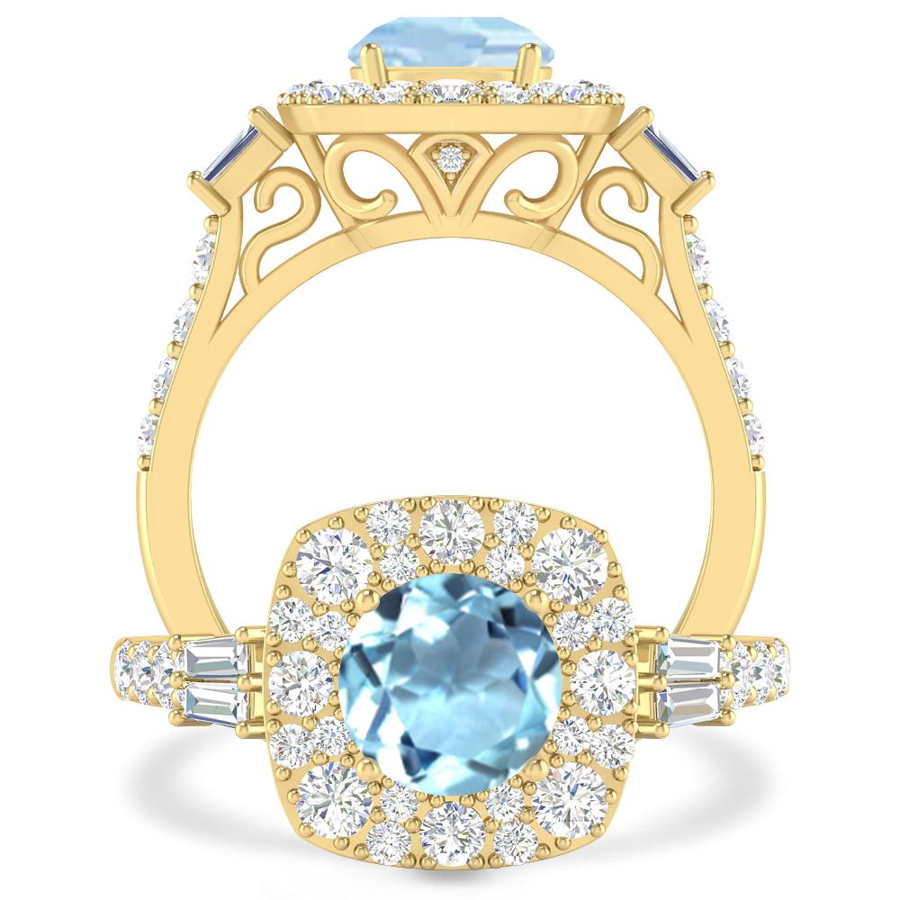 Yellow Gold - Aquamarine