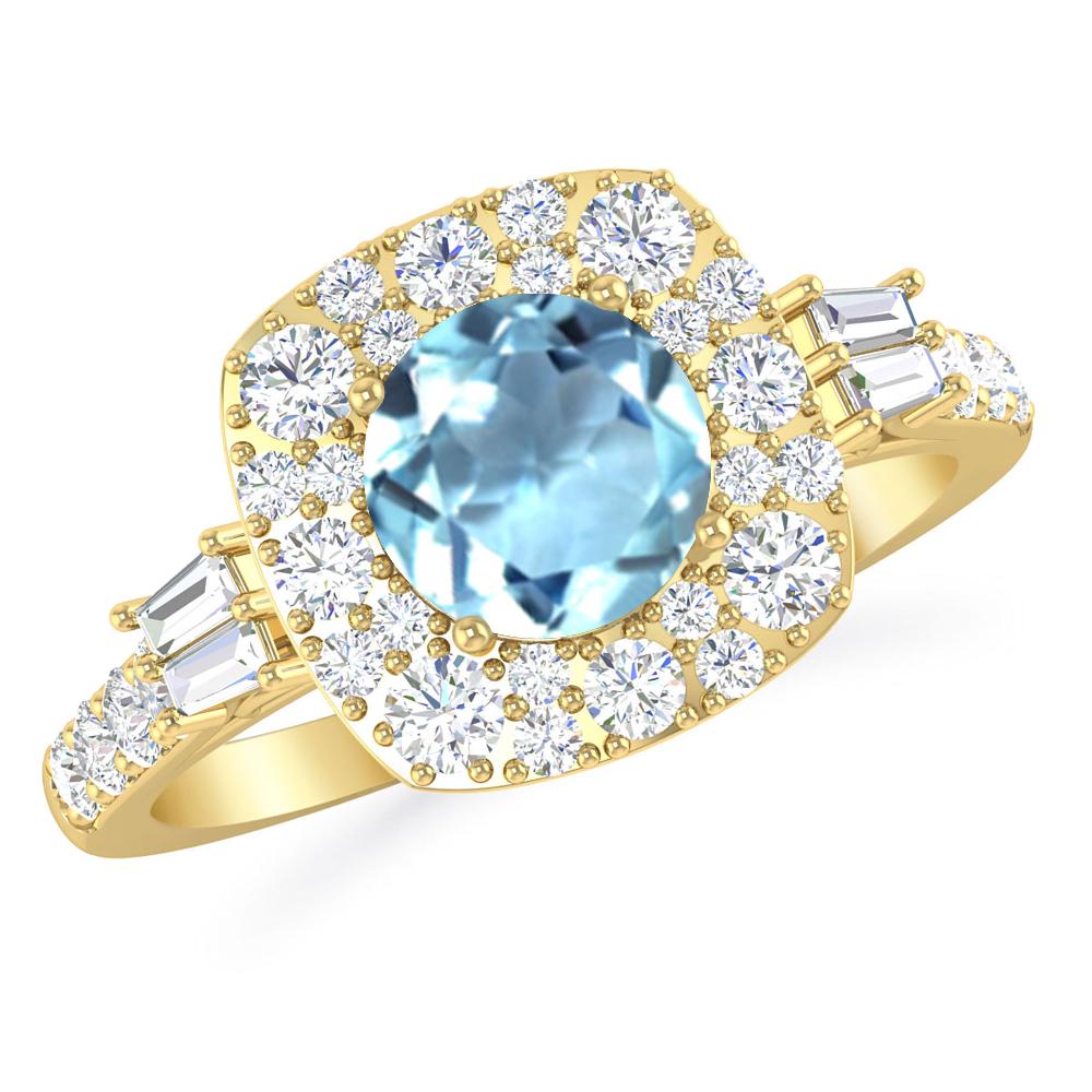 Yellow Gold - Aquamarine