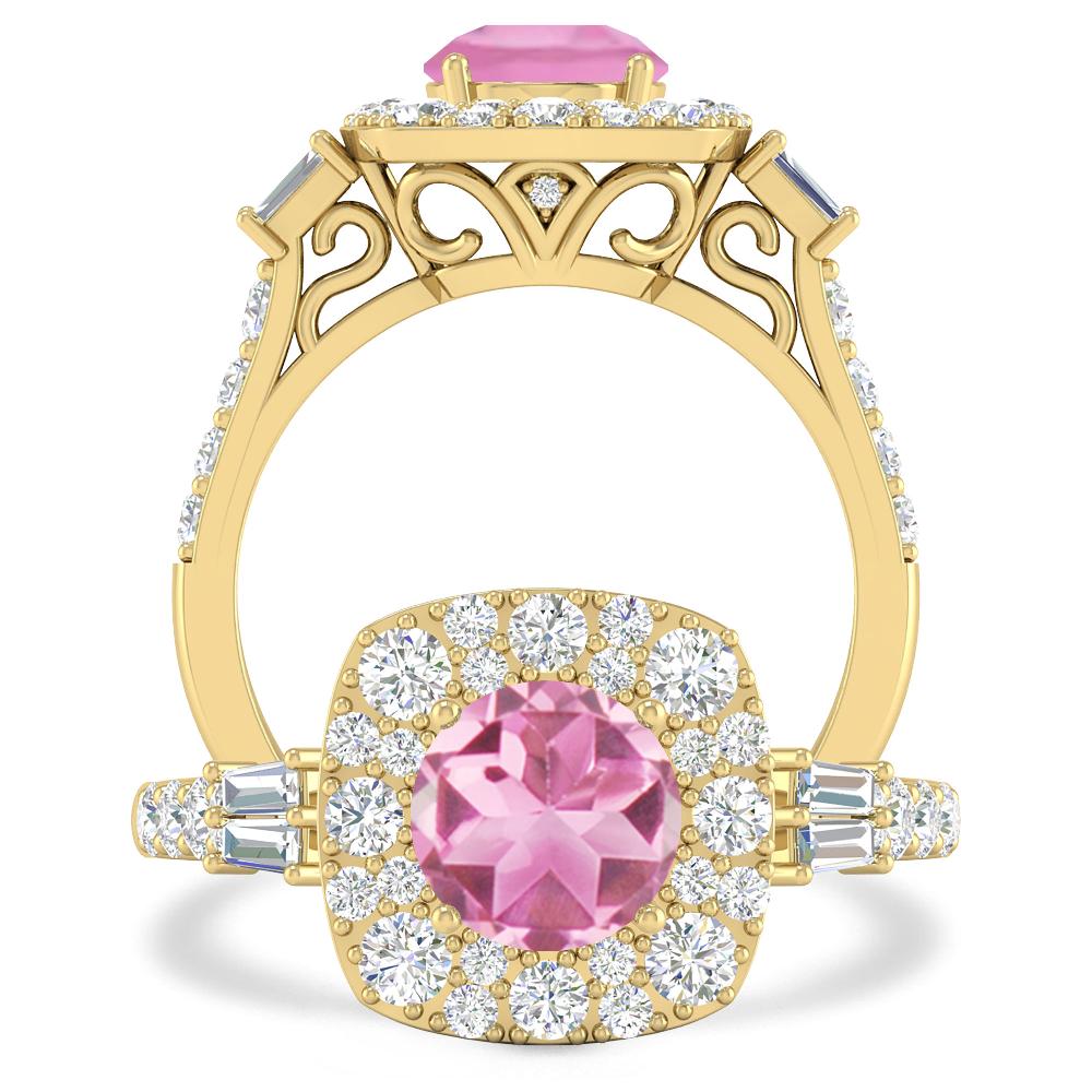 Yellow Gold - Pink Tourmaline